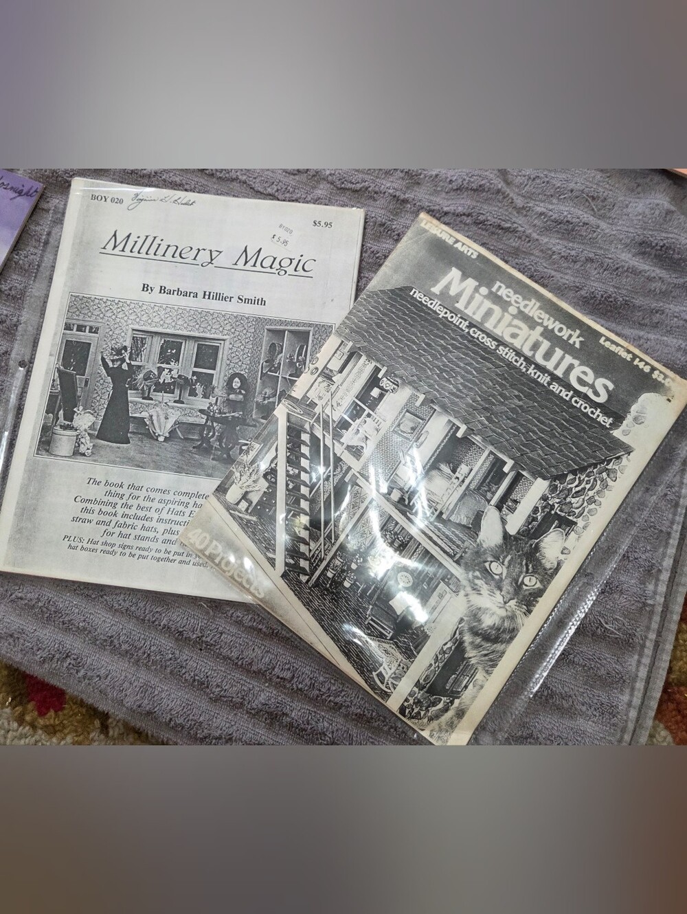 Vintage Booklets dollhouse miniatures 70s hat millinery and needlework for dollh